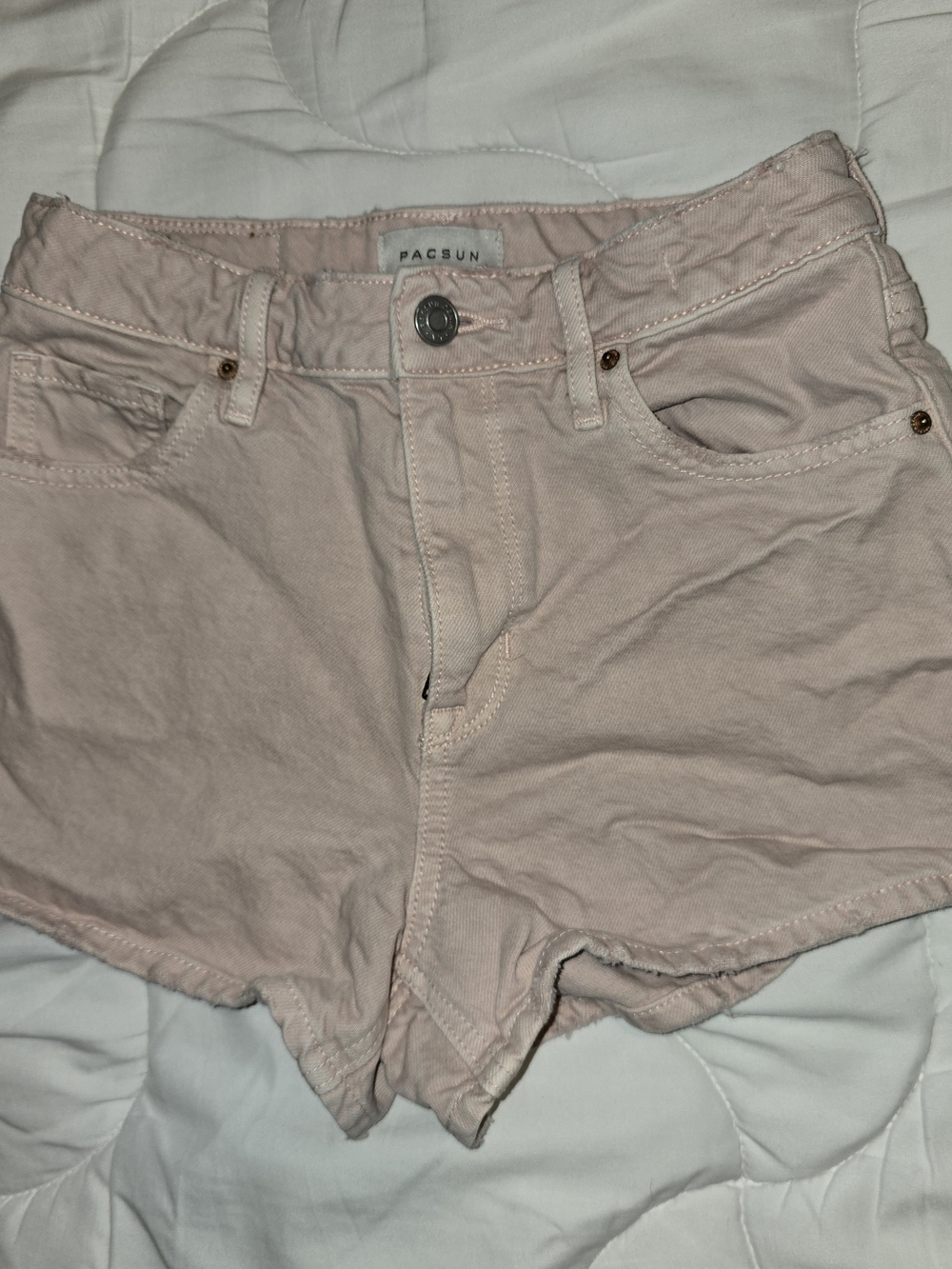 PacSun Pale Pink High-Rise Denim Shorts